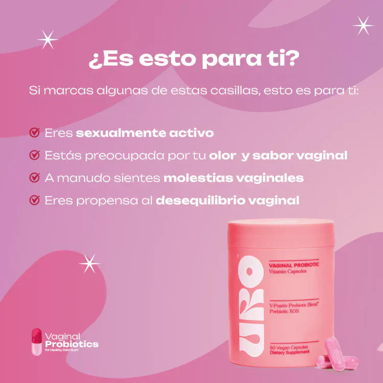 Diga adiós a las molestias íntimas con URO - ¡Su probiótico diario para una salud vaginal equilibrada!